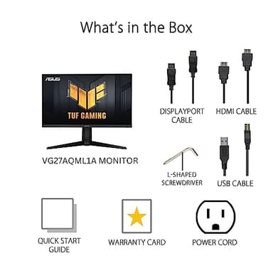 ASUS TUF Gaming 27” 1440P Gaming Monitor (VG27AQML1A) - QHD (2560 x 1440), 260Hz, 1ms, Fast IPS, Extreme Low Motion Blur Sync, G-SYNC compatible, FreeSync Premium, Variable Overdrive, DisplayHDR 40 - Image 6