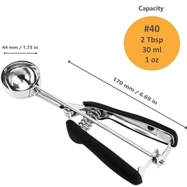Cookie Scoop, Ice Cream Scoop, Medium Cookie Scoops for Baking, 18/8 Stainless Steel Cookie Scooper for Baking, Ice Cream Scooper with Trigger Release, Cookie Dough Scoop with Non-slip Grip (M)…… - Image 5