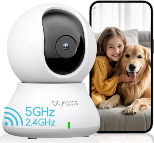 blurams Indoor Security Camera, 5GHz/2.4GHz Dual-Band, 2K PZT Pet Camera with Phone App, 360° Cameras for Home Security, 2-Way Audio, Motion Tracking, Night Vision, Siren, Cloud&SD - Image 1