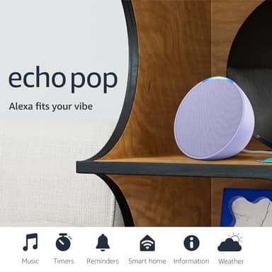 Amazon Echo Pop (newest model), Our smallest Alexa speaker, Fits in any room, Lavender Bloom - Image 8