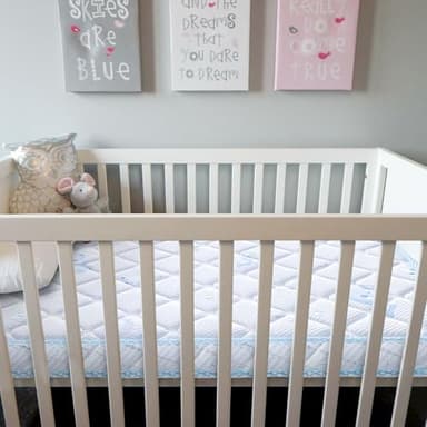 Letmxiu Premium Crib & Toddler Mattress, 100% Knitted Fabric, Premium Fleece Surface-Hypoallergenic, Soft Breathable, 5" Thick-Firm and Optimal Support, Non-Toxic Crib Mattress for Toddler Bed - Image 2