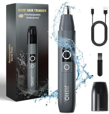 JISHO Rechargeable Ear and Nose Hair Trimmer for Men Women-12000 RPM Powerful Motor with Dual Edge Blades, Waterproof, USB Type-C, Easy to Clean Travel Size - Image 3