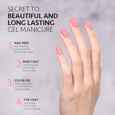 GAOY Pink Gel Nail Polish, 16ml Soak Off Gel Polish, UV Light Cure for Nail Art DIY Manicure at Home, 2015 Cherry Pink - Image 4