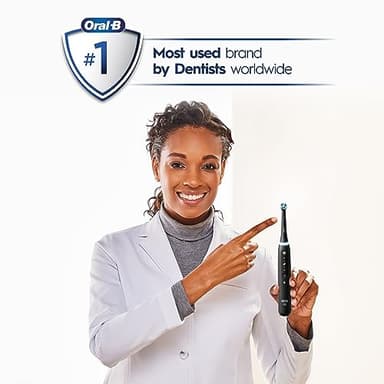Oral-B iO Deep Clean + Whiten Rechargeable Electric Toothbrush with Visible Pressure Sensor, 2 Minute Timer, 5 Cleaning Settings, 1 iO5 Limited, 3 Toothbrush Heads, Travel Case & Refill Holder, White - Image 9