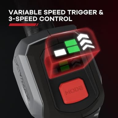 Cordless Weed Wacker, ENHULK 58V 16" String Trimmer - Carbon Fiber, 3-Speed Setting, Brushless Trimmer with EZ-HMI LED Control Panel, Fast Load Bump Feed, 2.5Ah Battery/Charger Included - Image 3