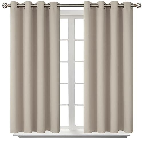 BGment Room Darkening Curtains 54 Inches Long - Grommet Thermal Insulated Drapes Window Treatment Curtains for Bedroom, 2 Panels, 52 x 54 Inch, Camel - Image 1