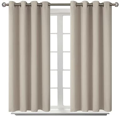 BGment Room Darkening Curtains 54 Inches Long - Grommet Thermal Insulated Drapes Window Treatment Curtains for Bedroom, 2 Panels, 52 x 54 Inch, Camel - Image 1