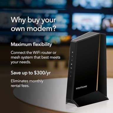 NETGEAR Nighthawk DOCSIS 3.1 Mid/high-Split Cable Modem (CM3000-1AZNAS) – Approved for Today’s Fastest Speeds - Works With all Cable Providers, Incl. Xfinity, Spectrum, Cox - Cable Plans up to 2.5Gbps - Image 6