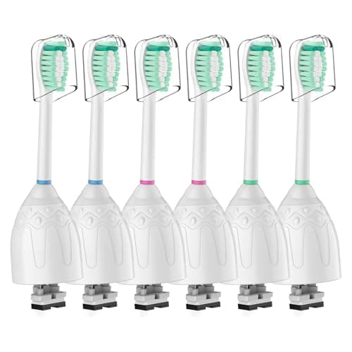 Toothbrush Heads for Philips Sonicare Replacement Brush Heads Medium Soft Dupont Bristles Electric Toothbrush Replacement Heads Fit E-Series Essence Xtreme Elite Advance and CleanCare, 6 Pack - Image 1