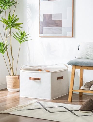 StorageWorks Shoe Organizer for Closet, Fits up to 16 Pairs, Shoe Cubby Storage Containers with Adjustable Dividers and Clear Cover, Beige - Image 8