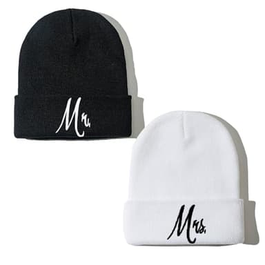Mr and Mrs Beanie Hats for Men Women Valentines Day Gifts Wedding Gifts for Her Him