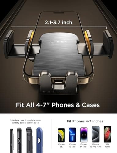 LISEN CD Slot Phone Mount for Car, Adjustable CD Phone Holder for Car Phone Mount for iPhone Ultra Sturdy Vent Cell Phone Holder Mount for iPhone 16 Pro Max Plus Accessories (Silver) - Image 4