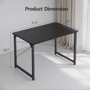 Cubiker Small Computer Desk, 32 inch Home Office Kids Desk for Bedroom and Small Spaces, Modern Simple Cheap Table for Studying, Writing, Working, Black - Image 3