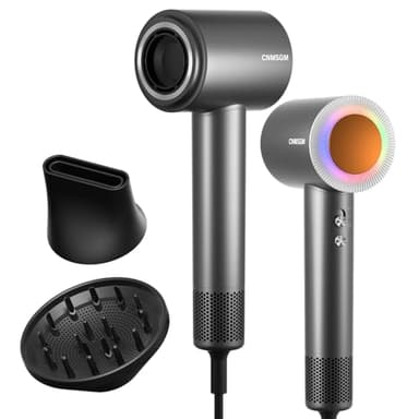 Hair Dryer, 160000 RPM Professional High-Speed Blow Dryer 2 Billion Negative Ionic Care Hair Dryer (Black Gray) - Image 1