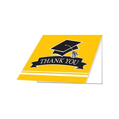 Creative Converting 320104 School Spirit Yellow Thank You Notes - Image 4