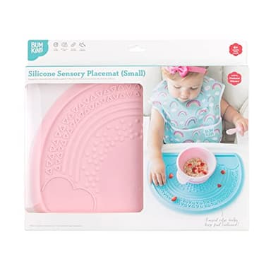 Bumkins Baby Silicone Sensory Placemat, for Babies and Toddlers, Suction Mat for Restaurants, Stick On High Chairs and Tables, Eating Finger Foods, Baby Led Weaning Essentials, Ages 6 Months Up, Pink - Image 6