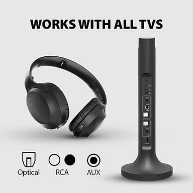 Avantree Opera - Wireless Headphones for TV Watching with Clear Dialogue, Compatible with TVs Equipped with Optical or AUX Audio Output Ports, Passthrough, Enhanced Volume & Comfortable for Seniors - Image 7
