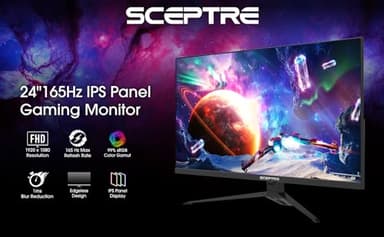 Sceptre IPS 24” Gaming Monitor 165Hz 144Hz Full HD (1920 x 1080) FreeSync Eye Care FPS RTS DisplayPort HDMI Build-in Speakers, Machine Black 2020 (E248B-FPT168),IPS 24" 165Hz - Image 6
