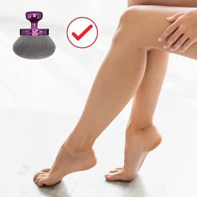 Blend & Blur Extra Large Body Makeup Brush for Self Tanner,Leg Makeup & Bronzer Self Tan Applicator, 3.2inch Wide Round Head Kabuki Brush For Application with Drawstring Bag (Purple) - Image 5