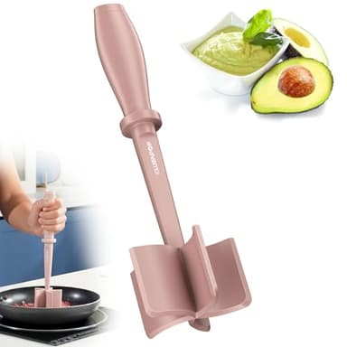 Nylon Hamburger Chopper, 5 Curve Blades Meat Masher Tool for Ground Beef, Turkey and More, Heat Resistant Non-scratch Utensil - Image 9