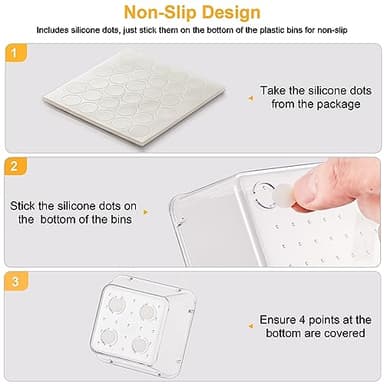 SMARTAKE 13-Piece Drawer Organizers with Non-Slip Silicone Pads, 5-Size Desk Bathroom Drawer Organizer Trays Storage Tray for Makeup, Jewelries, Utensils in Bedroom Dresser, Office and Kitchen, Clear - Image 7