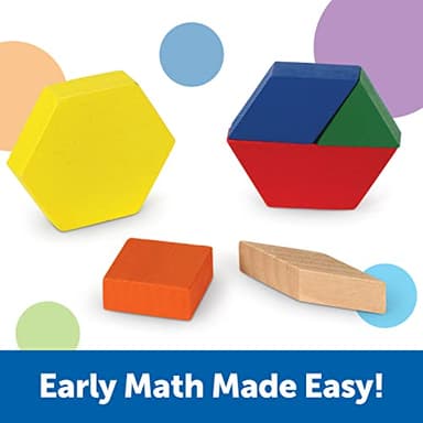 Learning Resources Wooden Pattern Blocks, Early Math Concepts, Pattern Blocks for Classroom, Set of 250, Ages 3+ - Image 2