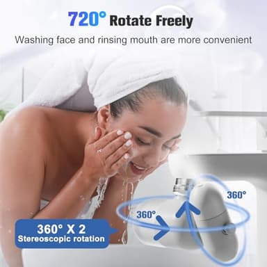 4 Modes Multifunctional Kitchen & Bathroom Water Filter for Sink Faucet with 2pcs Replacement Filters - 99.9% Chlorine Removal - Skin Hydration in 2 Weeks-Compatible with Most of Faucet - Image 6