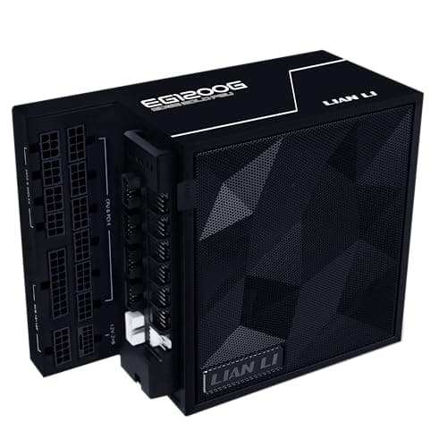 Lian Li EDGE1200W Fully Modular Low-Noise ATX Power Supply - ATX 3.1 & PCIE 5.1 Compliant - Cybenetics Gold Efficiency - 12V-2x6 Cable - L-Shape Design - with USB/Fan Hub - Black (EG1200G.WB) - Image 1
