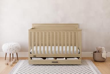 Graco Tristan 5-in-1 Convertible Crib with Drawer (Driftwood) – GREENGUARD Gold Certified, Fits Standard Crib Mattress, Premium Handle, Converts to Toddler Bed, Daybed, and Full-Size Bed - Image 2