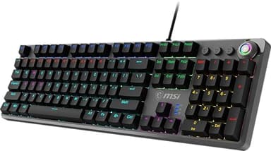 MSI Forge GK310 RED US - Mechanical Keyboard, HOT SWAPPABLE, RED SWITCHES, RGB, Ergonomic, Anti-GHOSTING, Angle-Adjustable (Black) - Image 3