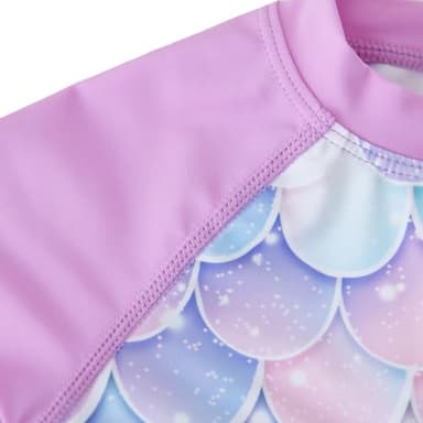 UMELOK Baby Girls' One Piece Swimsuit Infant Swimwear Rash Guard Swim Suit Full Zip with Long Sleeve UPF 50+ Sun Protection Swimsuit Scales-Purple,3Y - Image 6