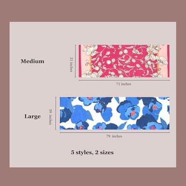Humble Hilo Vector Art Fashion Scarf or Shawl Vibrant Colorful Patterned Lightweight Neckwear or Wrap for Women (Pink Floral, Large) - Image 7
