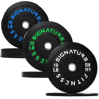 Fitvids Olympic Bumper Plates Set, 2" Weight Plates for Strength Training & Weightlifting, 160LB Set (10LB, 25LB, 45LB), Multiple Packages - Image 1