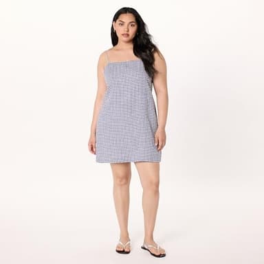 The Drop Women’s Seville Linen Mini Shift Dress, Skipper Blue Gingham, M - Image 5