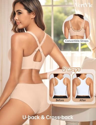 Vertvie Nursing Bras for Breastfeeding Seamless Comfort Maternity Bra Wireless Support Pregnancy Sleep Bralette Natural Shape(Nude,Medium) - Image 3