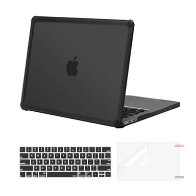 MOSISO Compatible with MacBook Pro 13 inch Case M2 2025-2016 A2338 M1 A2251 A2289 A2159 A1989 A1708 A1706, Anti-Cracking Heavy Duty Plastic TPU Bumper Hard Case&Keyboard Skin&Screen Film, Black - Image 1