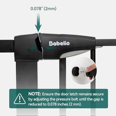 Babelio Upgraded Baby Gate with Cat Door, 29-43" Auto Close Durable Dog Gate for Stairs, Doorways and House, Easy Walk Thru Safety Gate with Pet Door Includes 4 Wall Cups, Black - Image 8