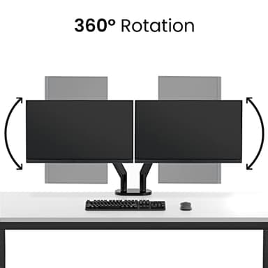EVEO Premium Dual Monitor Mount 14"-35” Dual Monitor Arm VESA Bracket Adjustable Height Gas Spring Dual Monitor Stand, Screen Full Motion Dual Monitor Arm-Computer Monitor Stand for 2 Screens - White - Image 6