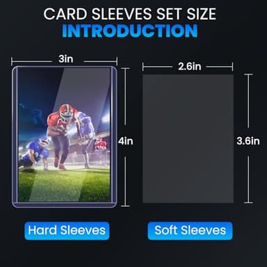 200 Card Sleeves Top Loaders for Cards, 3" x 4" Hard Plastic Toploaders, Baseball Card Protectors, Trading Card Holder for Football Sports Cards (100 Toploaders + 100 Penny Sleeves) - Image 2