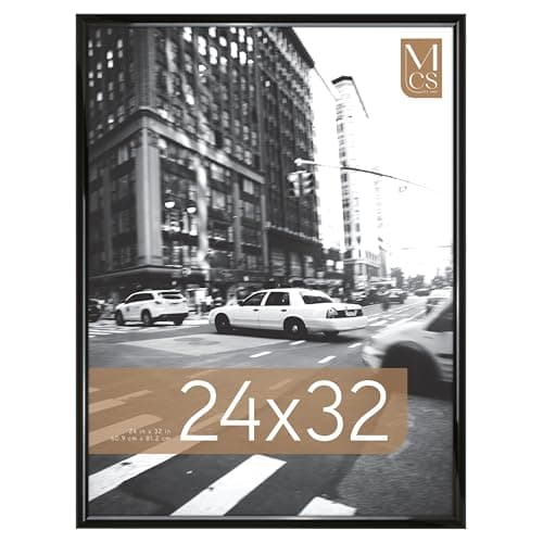 MCS Trendsetter 24x32 Poster Frame Black High-Gloss, Vertical & Horizontal Wall Hanging Large Picture Frame for Photos, Posters & Art Prints (1-Pack) - Image 1