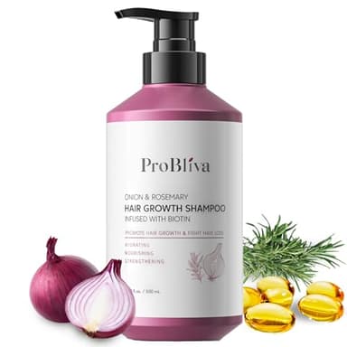 Onion & Rosemary Hair Growth Shampoo: Biotin Infused Shampoo for Hair Loss and Thinning Hair - Promotes Healthier, Thicker and Stronger Hair for Women and Men (16.9 Fl Oz (Pack of 1)) - Image 1