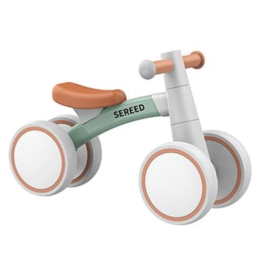 SEREED Baby Balance Bike for 1-2 Year Olds - 4 Wheels, First Bike for Toddlers, Birthday Gift (Green) - Image 1