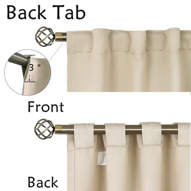 BGment Blackout Curtains 40 Inch Length for Cafe - 38 x 40 Inch Short Window Curtains Rod Pocket and Back Tab Thermal Insulated Room Darkening Curtains for Kitchen Bathroom, 2 Panels, Champagne - Image 3