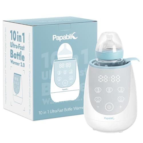 Papablic Fast Bottle Warmer with Feeding, Tracker Baby Bottle Warmer for Breastmilk or Formula, Ready Milk in 2 Mins Accurate Temperature, Control and Automatic Shut-Off - Image 1