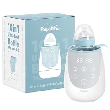 Papablic Fast Bottle Warmer with Feeding, Tracker Baby Bottle Warmer for Breastmilk or Formula, Ready Milk in 2 Mins Accurate Temperature, Control and Automatic Shut-Off - Image 1