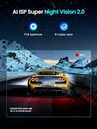 DDPAI Dash Cam Front and Rear, 4K+1080P Car On-Dash Mounted Cameras, Dashcam Included 64GB Card, Built-in 5G WiFi 6, GPS, 3'' IPS, AI ISP Night Vision, 48H Parking Mode, Loop Recording, ADAS, Z50 Pro - Image 4