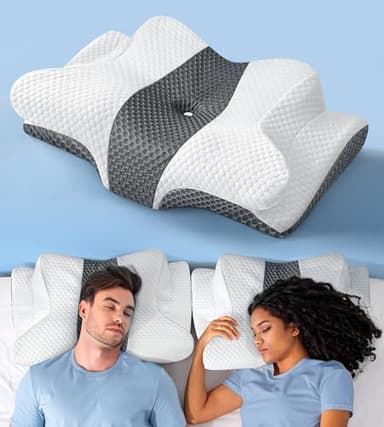 Sleep Doctor Approved Cervical Neck Pillow for Sleeping, Ergonomic Contour Side Sleeper Pillows for Adults, Cooling Orthopedic Pillow for Pain Relief Support, Memory Foam Pillows Back Stomach Sleepers - Image 1