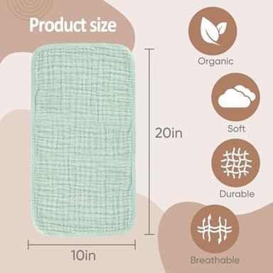 MIGIOL Muslin Burp Cloths 100% Cotton Pack of 12. Soft, Gentle & Absorbent Baby Burp Cloths for Baby Girl & Boys. (Neutral Color 12 Pieces) - Image 2
