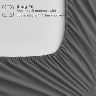 Maple&Stone Full Size Comforter Set 7 Pieces Bed in a Bag - Down Alternative Bed Set with Sheets, Pillowcases & Shams, Soft Reversible Duvet Insert,Black - Image 6