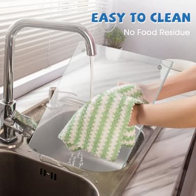 Clear Glass Cutting Board for Kitchen 2 Pcs (12"x16" & 8"x12"),Tempered Glass with Rubber Feet,Non-Slip,Durable Shatter Resistant, Dishwasher Safe,Scratch Resistant, Heat Resistant - Image 3